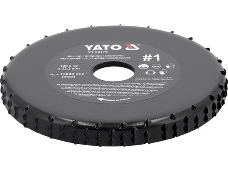 DISC RASPEL PENTRU POLIZOR UNGHIULAR, 120X12MM, NR1 Yato YT - 59179 Yato - scule electrice si unelte profesionale - BricoMart