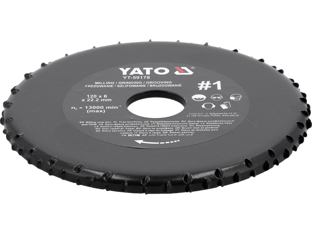DISC RASPEL PENTRU POLIZOR UNGHIULAR, 120X6MM, NR1 Yato YT - 59178 Yato - scule electrice si unelte profesionale - BricoMart