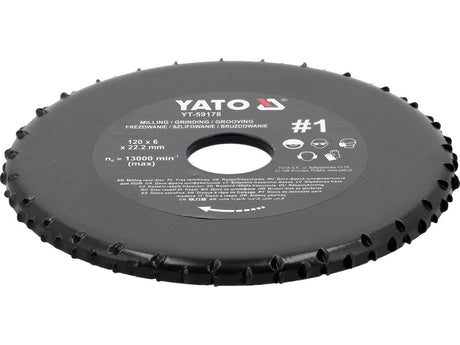 DISC RASPEL PENTRU POLIZOR UNGHIULAR, 120X6MM, NR1 Yato YT - 59178 Yato - scule electrice si unelte profesionale - BricoMart