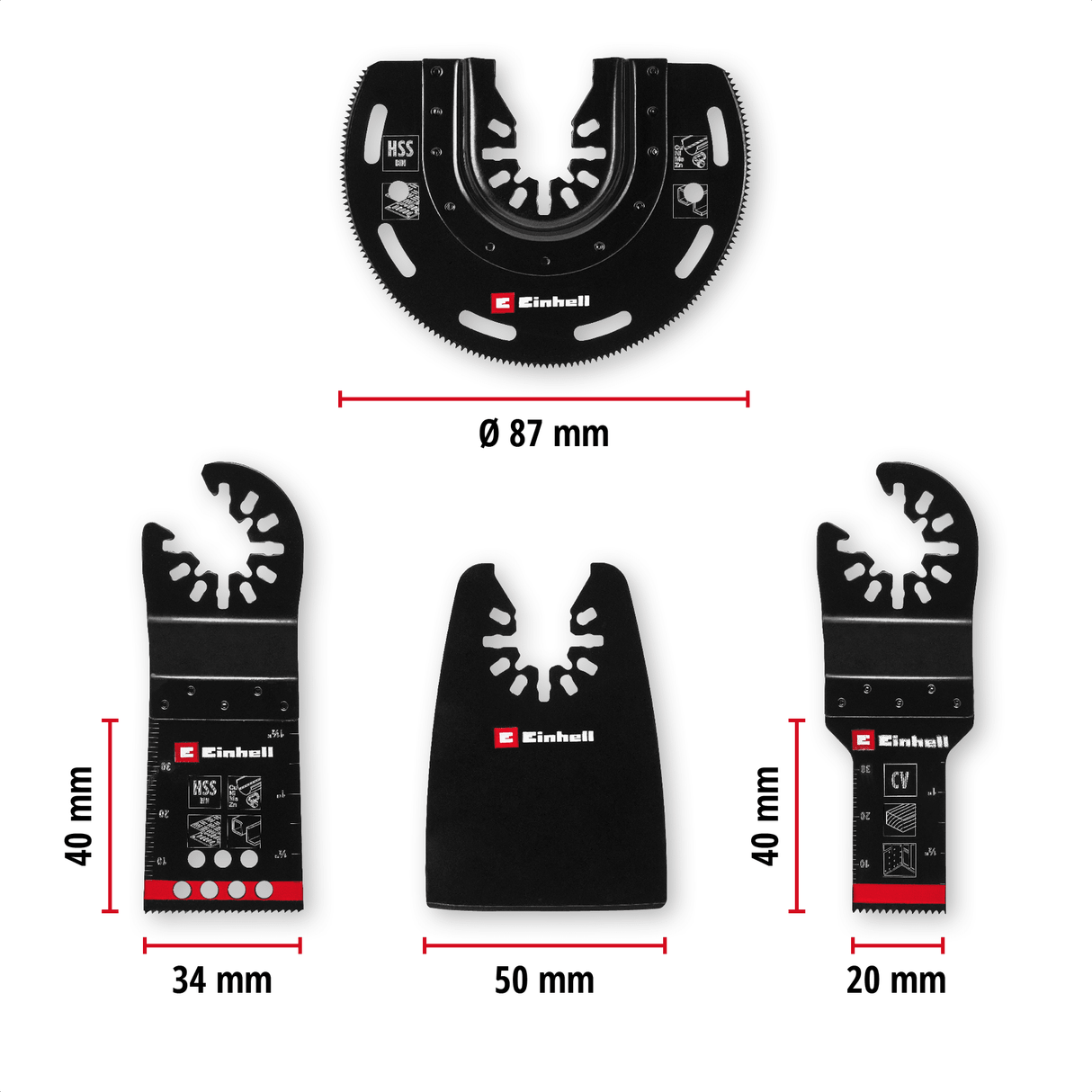 Einhell K - OMTACCES Multi - Tool - Set 4 - pcs Einhell - scule electrice si unelte profesionale - BricoMart