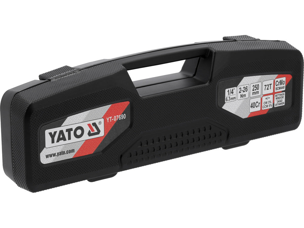 CHEIE DINAMOMETRICĂ DE PRECIZIE 1/4'' 2-26NM YATO YT-07690