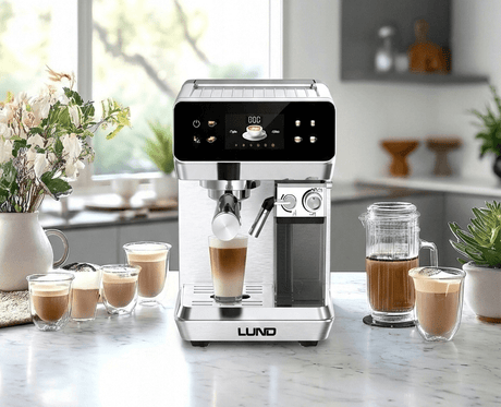 Espressor automat cu spumare lapte LUND 68503, 1350 W, 20 bar, 8 programe LUND - scule electrice si unelte profesionale - BricoMart