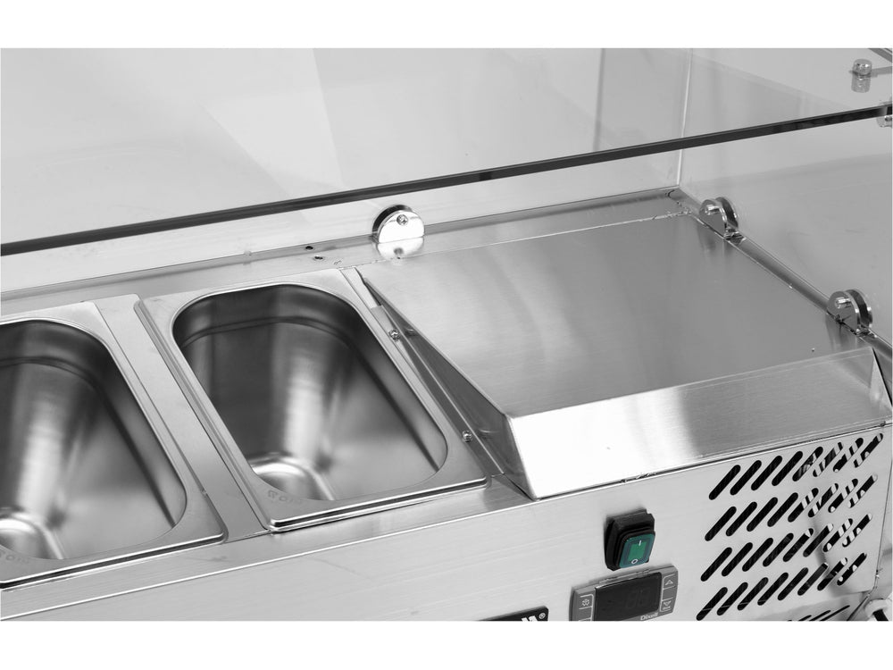 EXTENSIE MASA RECE 8XGN1/4 Yato YG - 05323 - Vitrina frigorifica pentru servire, 8x1, 1800x335x435mm, 150mm Yato - scule electrice si unelte profesionale - BricoMart