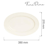 Farfurie ovală Fine DIne, Crema 390x270 mm