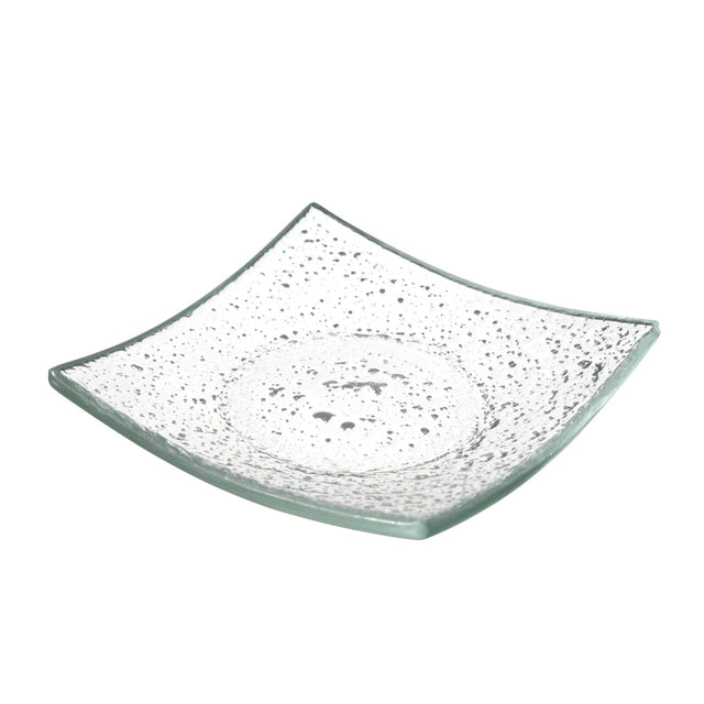 Farfurie patrata din sticla transparenta Vetro fingerfood, Fine Dine 80x80mm