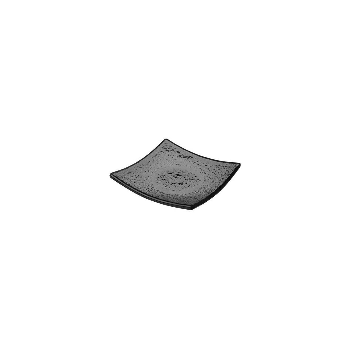 Farfurie patrata vetro fingerfood din sticla neagra, 80x80mm Fine DIne