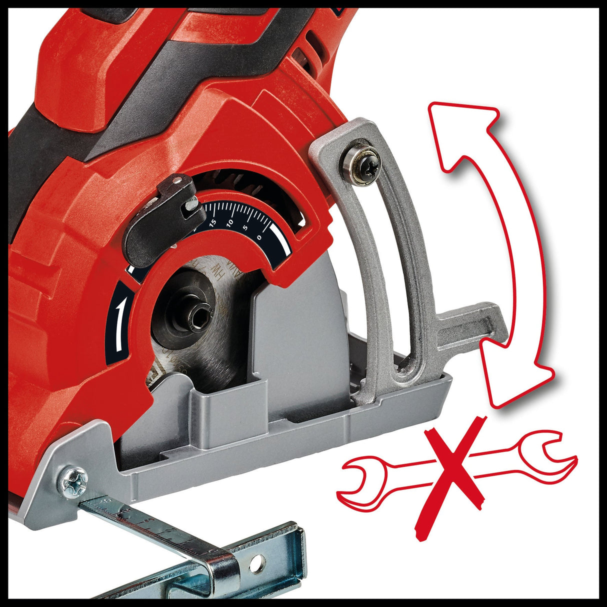 Fierastrau circular manual mini Einhell TC - CS 89, 600 W, reglare usoara fara unelte a adancimii de taiere pana la max. 27 mm, sistem de blocare a axului, lama de Fierastrau TCT, opritor paralel Einhell - scule electrice si unelte profesionale - BricoMart