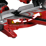 Fierastrau cu dubla tractiune, pentru taiere transversala si in unghi Einhell TC - SM 2131/2, max. 1.800 W, 4.900 rpm, functie de tractiune integrata, opritor piesa de lucru, dispozitiv de prindere, lama de Fierastrau cu varf de carbura, laser Einhell - scule electrice si unelte profesionale - BricoMart