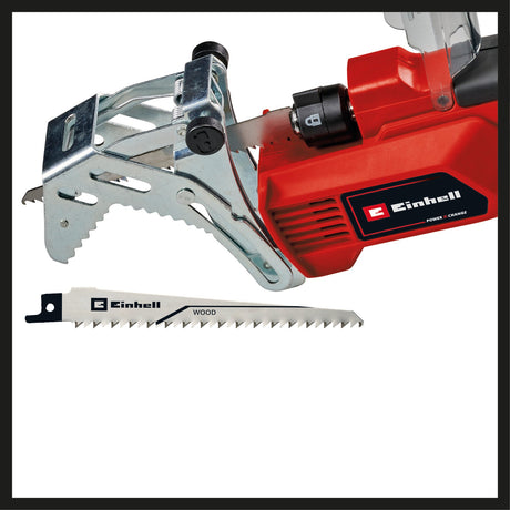 Fierastrau electric pe acumulator Einhell GE - GS 18/150 Li - Solo Power X - Change (18 V, grosime maxima de taiere 100 mm, inaltime de ridicare 20 mm, suport detasabil pentru ramuri, incl. 2x lama de Fierastrau, fara acumulator Einhell - scule electrice si unelte profesionale - BricoMart