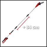 Fierastrau electric telescopic pentru crengi cu acumulator Einhell GC - LC 18/20 Li T - Solo Power X - Change (Li - ion, 18 V, sina de ghidare de 20 cm, cap motor inclinat la 30°, tija extensibila, transmisie metalica, fara acumulator sau incarcator Einhell - scule electrice si unelte profesionale - BricoMart