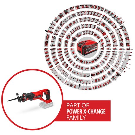 Fierastrau universal tip sabie pe acumulator Einhell TE - AP 18/22 Li - Solo, pachet de baterii de 18 V, max. 2.600 1/min, diametru maxim de taiere 100 mm, furnizat fara acumulator si incarcator Einhell - scule electrice si unelte profesionale - BricoMart