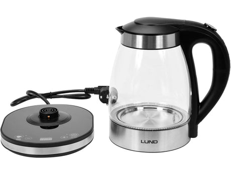 FIERBATOR, CANA DE STICLA, 1,8L, CONTROLUL TEMPERATURII Lund 68174 - Ceainice electrice, 2200W, 240V, 75cm Lund - scule electrice si unelte profesionale - BricoMart
