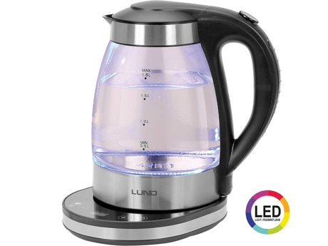 FIERBATOR, CANA DE STICLA, 1,8L, CONTROLUL TEMPERATURII Lund 68174 - Ceainice electrice, 2200W, 240V, 75cm Lund - scule electrice si unelte profesionale - BricoMart