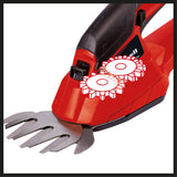 Foarfeca de iarba si arbusti pe acumulator Einhell GC - CG 18 Li - Solo Power X - Change (18 V, lama pentru iarba + lama pentru arbusti, furnizata fara acumulator si incarcator Einhell - scule electrice si unelte profesionale - BricoMart