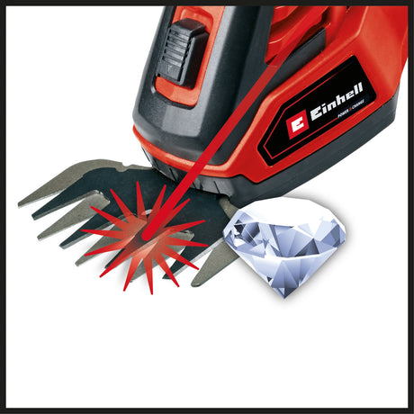 Foarfeca de iarba si arbusti pe acumulator Einhell GE - CG 18/100 Li T Kit Power X - Change (Li - ion, 18 V, maner telescopic, latime de taiere a lamei pentru iarba 100 mm, lama de foarfece pentru arbusti 200 mm, incl. 2,5 Ah + incarcator Einhell - scule electrice si unelte profesionale - BricoMart