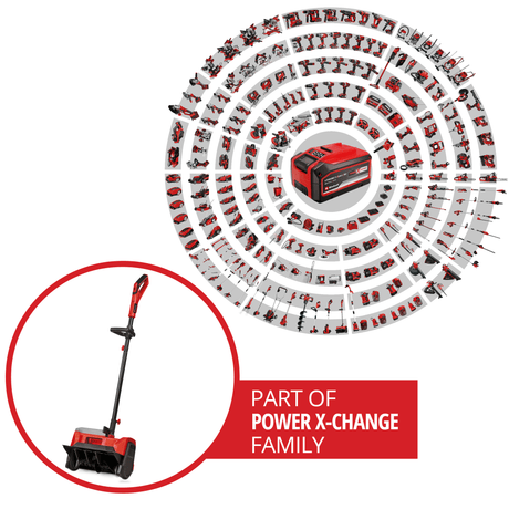 Freza de zapada pe acumulator Einhell GE - ST 36/40 Li E - Solo Power X - Change, Li - Ion, 36 V, latime de lucru 40 cm, inaltime maxima a zapezii 20 cm, livrata fara baterii si fara incarcatoare Einhell - scule electrice si unelte profesionale - BricoMart