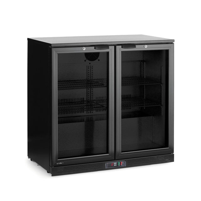 Frigider cu usi duble pentru bar, Arktic, 180L, Negru, 220-240V/160W, 900x530x(H)865mm