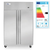 Frigider profesional Hendi Profi Line cu 2 usi 900 L 1200x740x(H)1950 mm otel inoxidabil -2?/8?C 400 W 6 rafturi 525x530mm incluse, Clasa energetica C