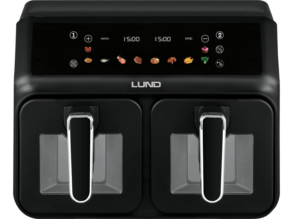 FRITEUZA AER CALD 2200W 4L+4L NEGRU Lund 67563 Lund - scule electrice si unelte profesionale - BricoMart