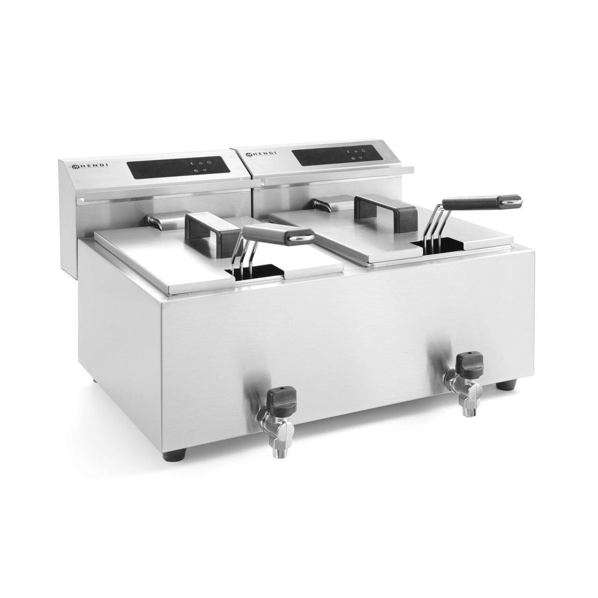 Friteuza MasterCook cu robinet scurgere - 2 x 8 lt.