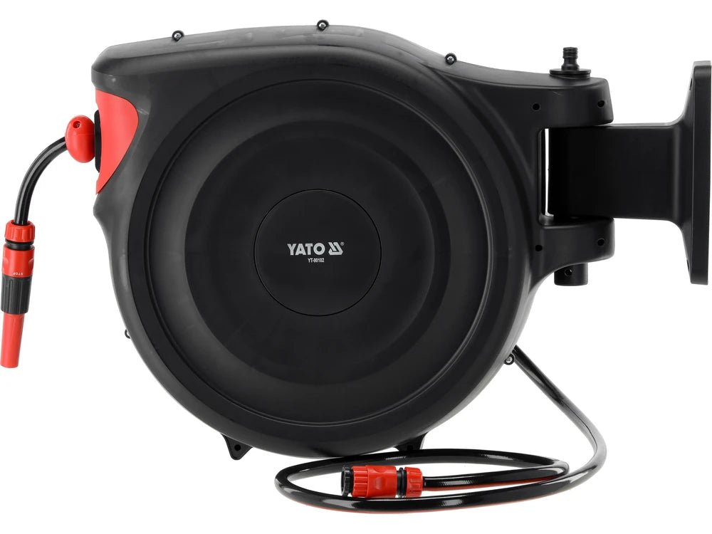 FURTUN DE APA PE TAMBUR AUTOMAT 40M Yato YT - 90102 Yato - scule electrice si unelte profesionale - BricoMart