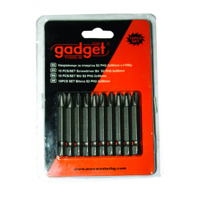 GADGET 10pcs/Set biti S2 PH - 3x50mm GD Fabricat din otel tratat S2 Lungime: 50mm Gadget - scule electrice si unelte profesionale - BricoMart