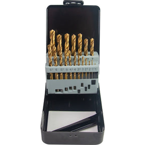 GADGET Burghiu ø1.0 - 10mm HSS + TIN set 19pcs GD Frecare redusa si uzura minima Viteza de gaurire cu 40% mai mare Cutie de depozitare metalica prevazuta cu carlig pentru Gadget - scule electrice si unelte profesionale - BricoMart