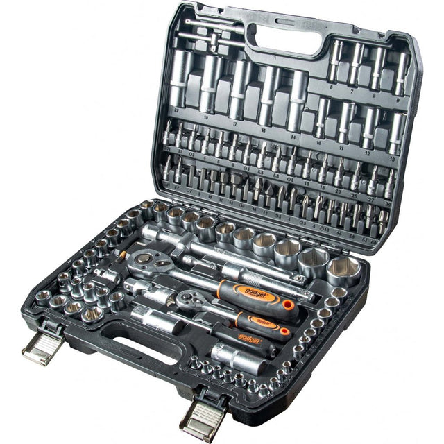GADGET Set 108 tubulare 1/4" & 1/2" GD Cutie utila de depozitare Cu inchizatori metalice Gadget - scule electrice si unelte profesionale - BricoMart
