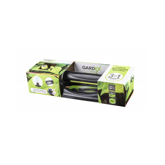 GARDEX Aspersor oscilant 3 in 1 cu control debit GX Stropitoare 3 în 1, potrivită pentru udarea suprafețelor mari, inclusiv în pantă Oferă 3 opțiuni de configurare - cu 6, Gardex - scule electrice si unelte profesionale - BricoMart