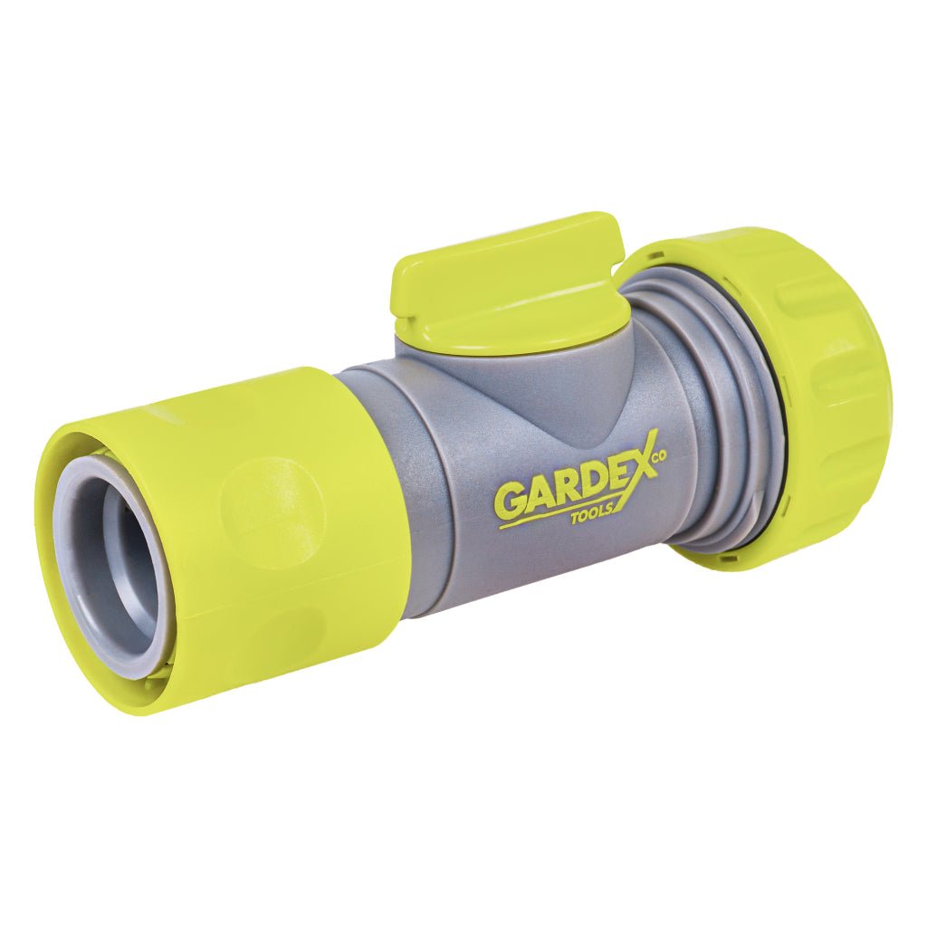 GARDEX Conector furtun 3/4" cu control al debitului CULTURE GX Conector de furtun 3/4" cu robinet CULTURE GX – o soluție practică pentru controlul fluxului de apă direct de pe furtun Gardex - scule electrice si unelte profesionale - BricoMart