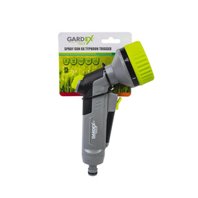 GARDEX Pistol de stropit 6 functii TYPHOON TRIGGER GX Pistolul de stropit Gardex "TYPHOON TRIGGER" este un instrument de calitate, conceput pentru udare eficientă și curățare Gardex - scule electrice si unelte profesionale - BricoMart