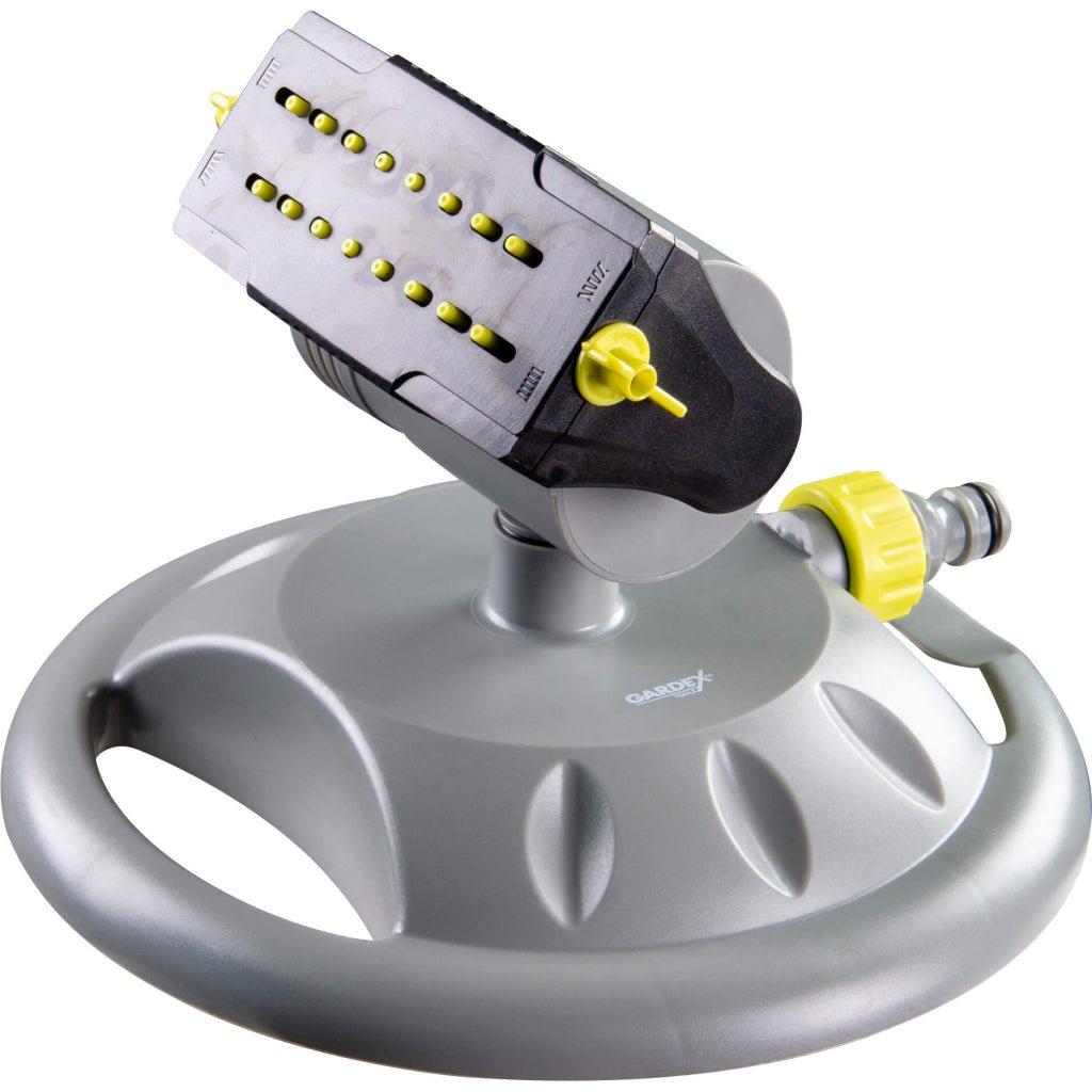 GARDEX Sprinkler GEAR GX Stropitoare potrivită pentru udarea suprafețelor mari, inclusiv în pantă Baza polimer ABS rezistenta la impact Reglarea Gardex - scule electrice si unelte profesionale - BricoMart