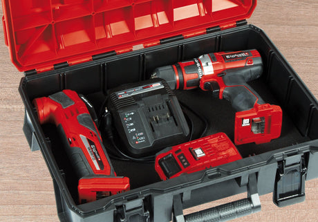 Geanta originala Einhell E-Case SF System, max. 25 kg, depozitare si transport universal pentru scule si accesorii, stivuibila, conectabila, incl. insertie din spuma Einhell - scule electrice si unelte profesionale - BricoMart