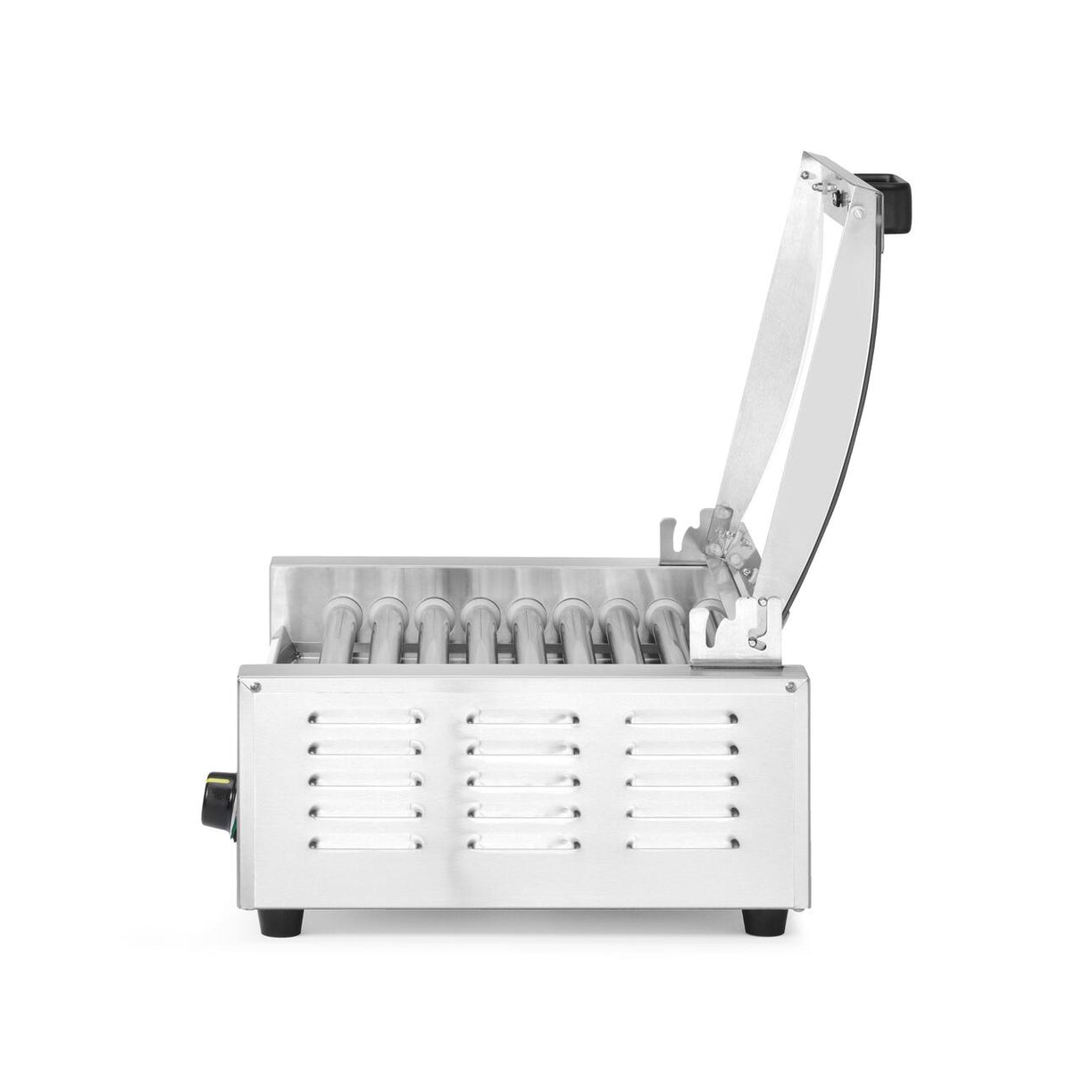 Grătar rulant pentru cârnați, 1 zonă cu capac economizor de energie, HENDI, 9 role, 230V/790W, 566x450x(H)259mm