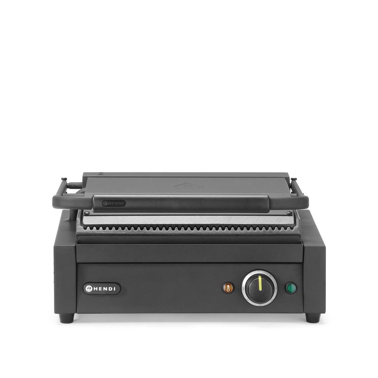 Grill Panini Hendi, striat pe partea superioara si inferioara, 2200W, negru