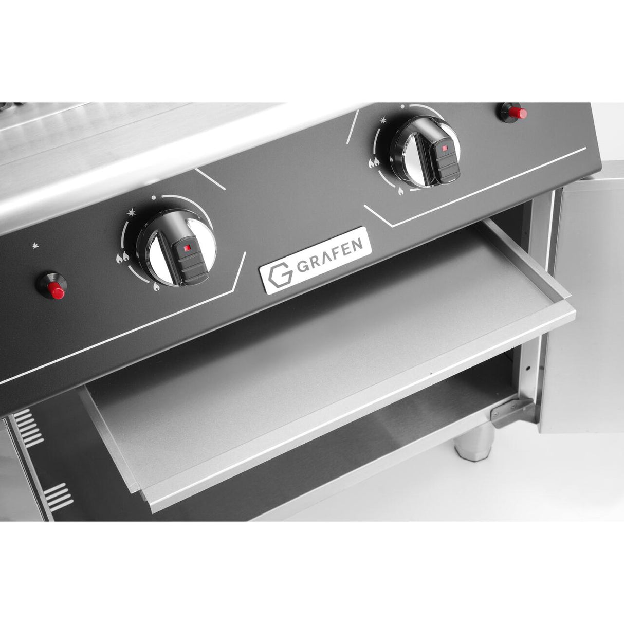 Grill pe gaz cu roca vulcanica si spatiu de depozitare, 6Kw