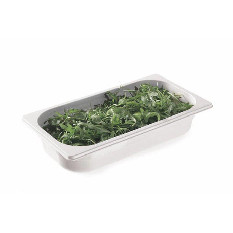Tava profesionala Gastronorm 1/2 policarbonat alb, 6.5 litri, 100 mm inaltime, Hendi