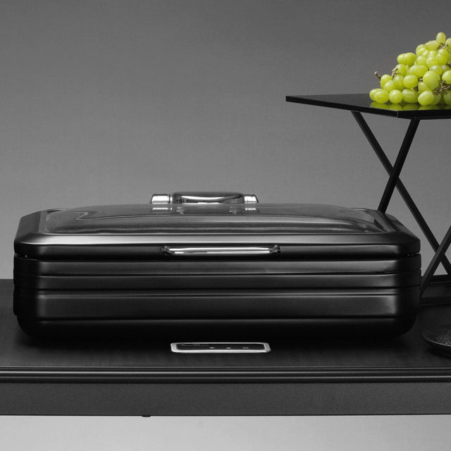 Încălzitor cu inducție cu capac din sticlă De Luxe Black, GN 1/1 Fine Dine