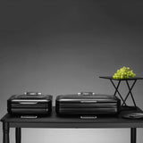 Incalzitor cu inductie rotund cu capac din sticla De Luxe Black, 9l Fine Dine