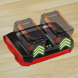 Incarcator acunulatori original Einhell Power X - Twincharger 3A Power X - Change, Li - ion, 18 V, incarcare simultana a 2 acumulatori de 18 V, monitorizare permanenta + gestionare inteligenta a incarcarii, afisaj LED de stare cu 6 LED - uri Einhell - scule electrice si unelte profesionale - BricoMart