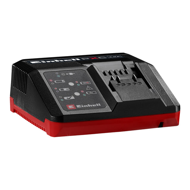 Incarcator original Einhell Power X - Fast 4A Power X - Change, Li - Ion, potrivit pentru toate bateriile Power X - Change, tehnologie de incarcare rapida de 4 amperi, monitorizare a bateriei pentru incarcare optima Einhell - scule electrice si unelte profesionale - BricoMart