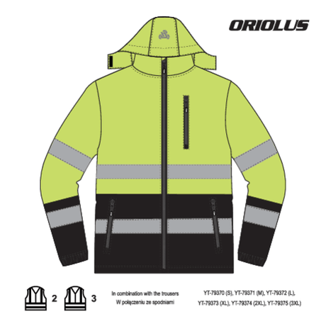 Jacheta softshell reflectoriz. oriolus S YATO YT-79394 - imagine 9