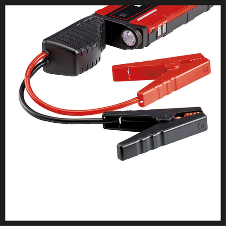 Jump Starter Einhell CE - JS 8/1, 12 V, baterii LiPo reincarcabile 3x2500 mAh, indicator LED pentru starea incarcarii, lampa LED, pornire 12V/200A, cablu de pornire, 2 porturi USB Einhell - scule electrice si unelte profesionale - BricoMart
