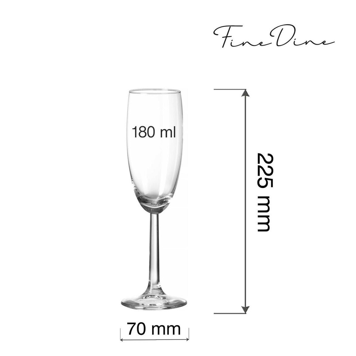 Pahar de șampanie Volare Banquet, 180 ml, Fine Dine