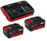 Kit 2 acumulatori si incarcator original Einhell 3,0 Ah, incarcator dublu Power X - Change, Li - Ion, 18 V, timp de incarcare de 60 min, potrivit pentru toate dispozitivele Power X - Change Einhell - scule electrice si unelte profesionale - BricoMart
