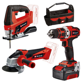 Kit scule electrice Einhell TE - TK 18/3 Li Kit (JS+CD+AG) - Softgrip BricoMart - scule electrice si unelte profesionale - BricoMart