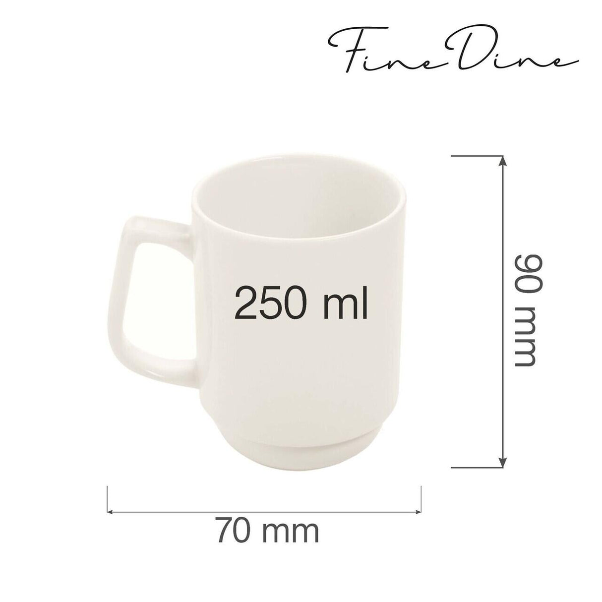 Cana stivuibila Fine Dine, Crema 250 ml