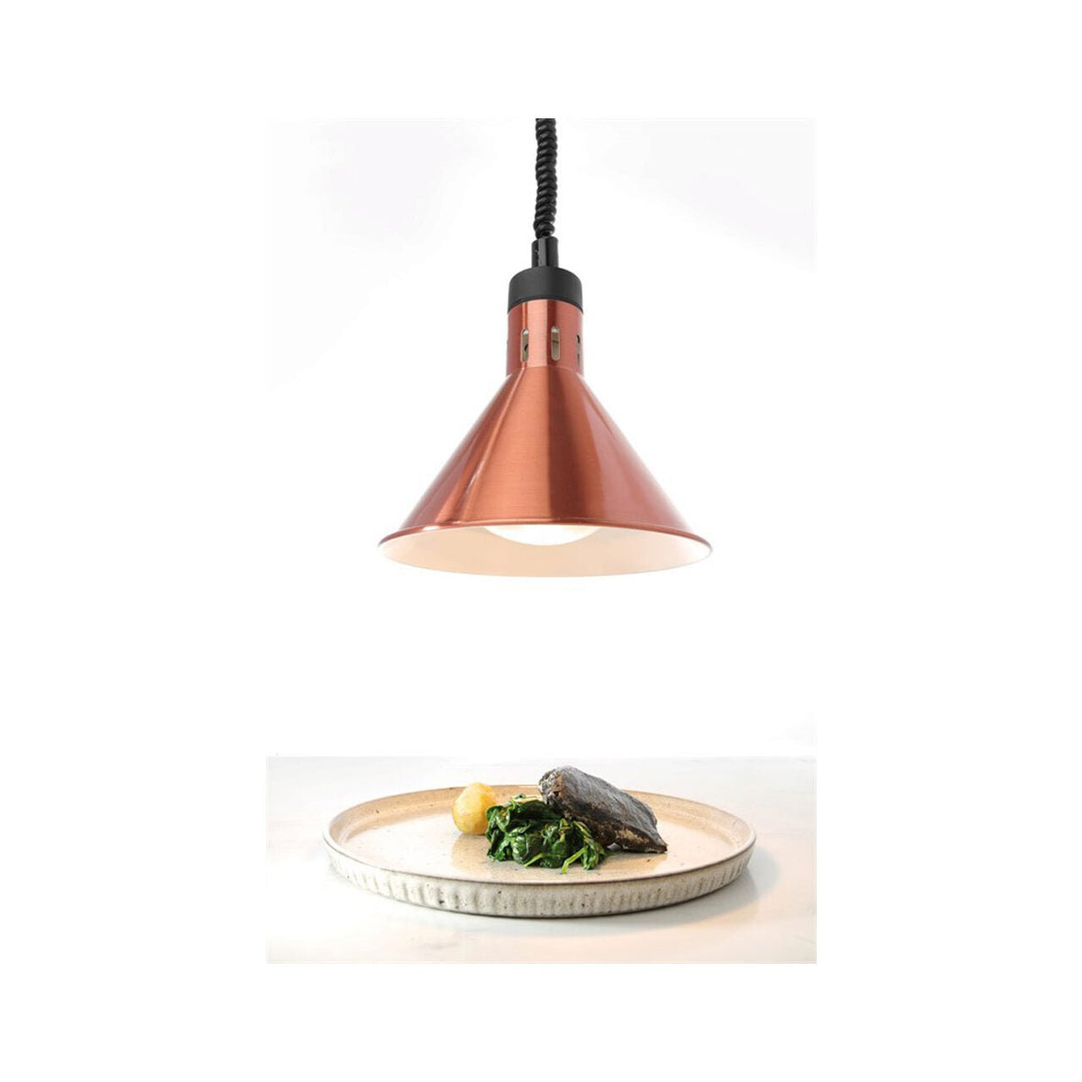 Lampa de caldura conica, finisaj cupru ø275x(H)250 mm, 230V, 250W