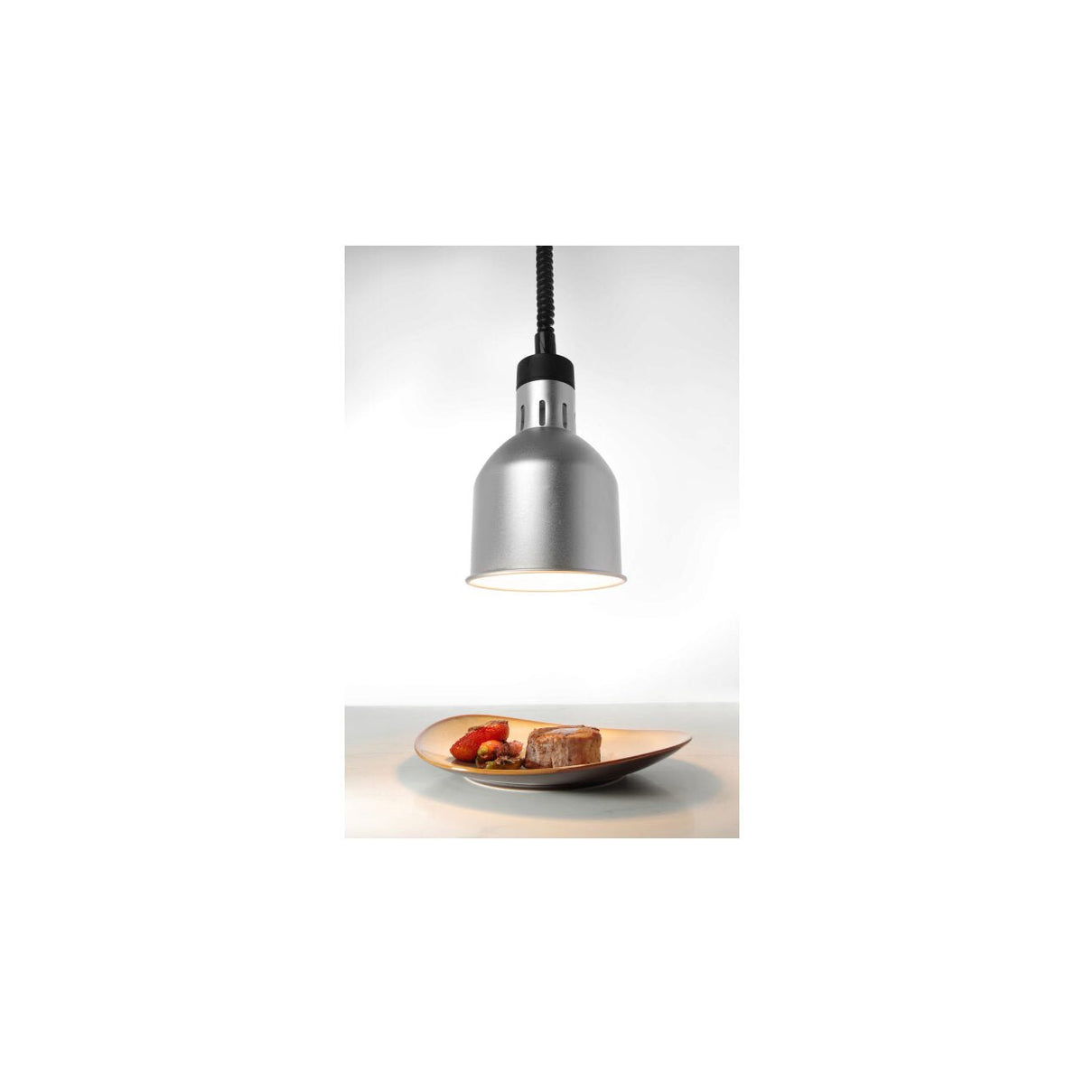 Lampa de incalzire cilindrica, argintie ø175x(H)250