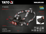 LAMPA FRONTALA CU ACUMULATOR 3000LM Yato YT - 085943 - 3000 lm, 160 m, 15 W, 1000 lm Yato - scule electrice si unelte profesionale - BricoMart
